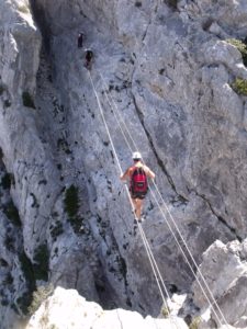 La via-ferrata de Saint-Paul-de-Fenouillet dans les PO - 66.
Trouver un moniteur d'escalade pour vos activités de via-ferrata et de canyoning avec https://www.centpourcentgrimpe.fr